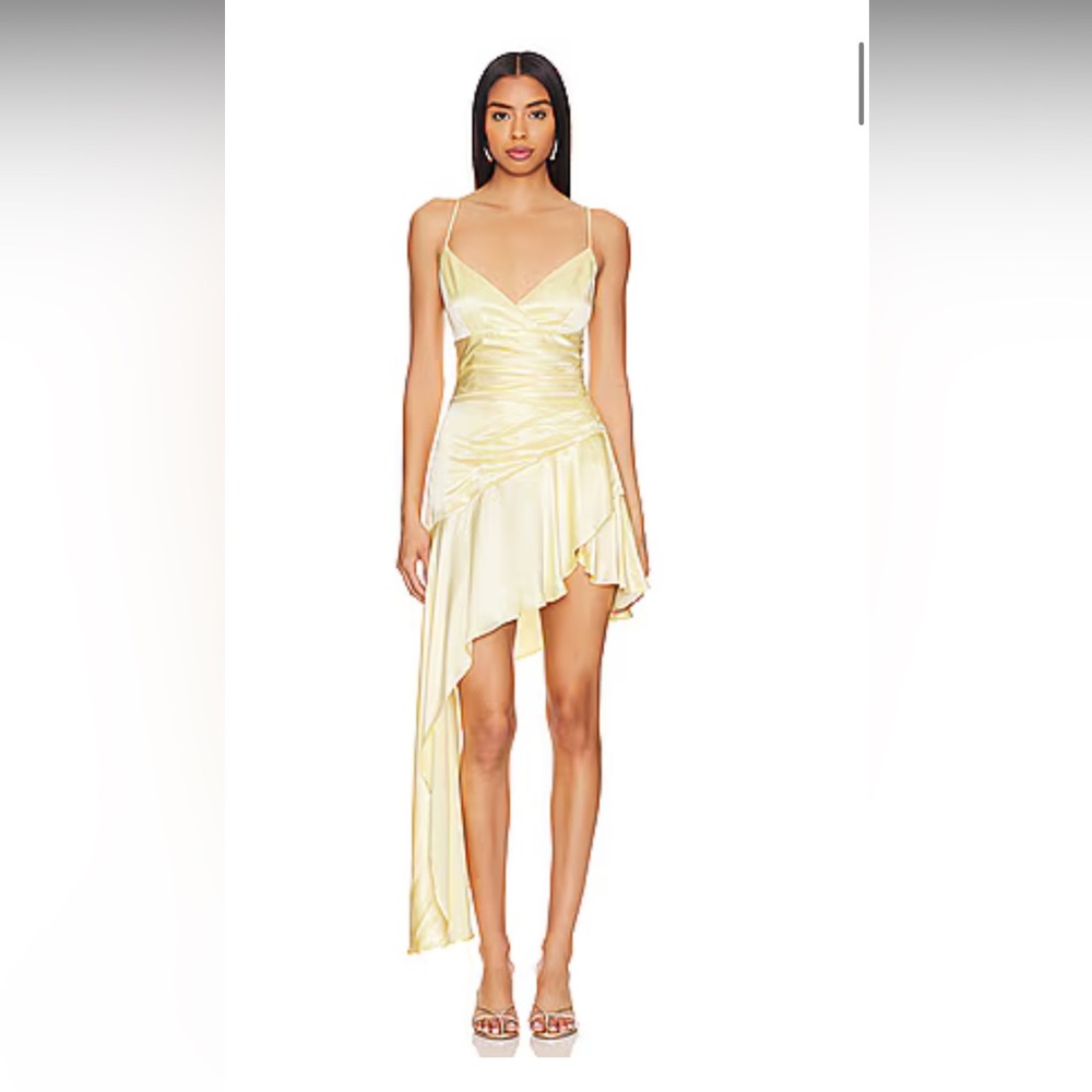 REVOLVE Asymmetrical Yellow Dress